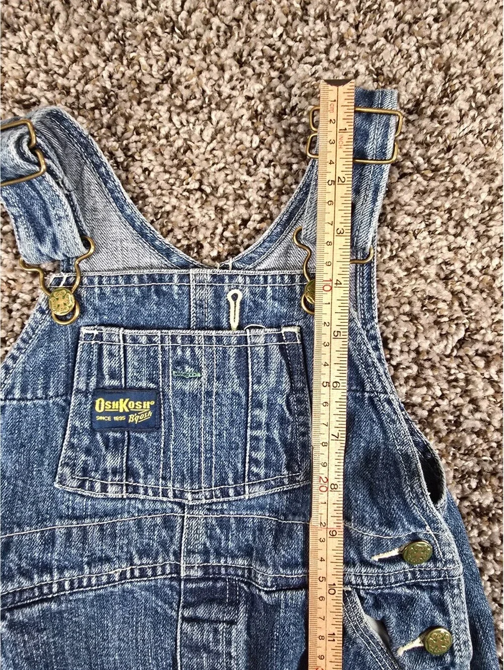 vintage OshKosh B'Gosh denim Vestbak jumper dress Girls Sz 5 Blue Jean